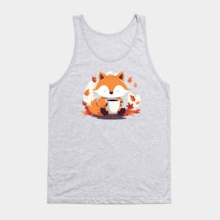 Cute Autumn Fox Coffee Break Tank Top